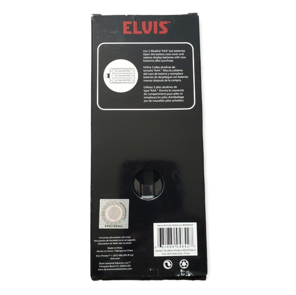 ELVIS "BURNING LOVE" GUITAR SHAPED ORNAMENT~MUSICAL~LIGHTS~NIB - Picture 2 of 4